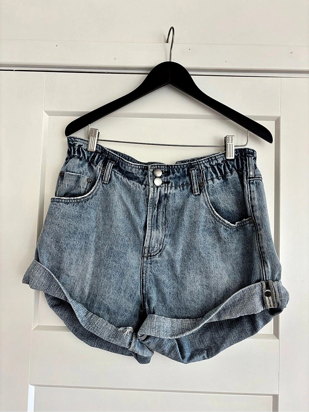One Teaspoon Rolled Cuff Denim Jean Shorts in Blue Like New